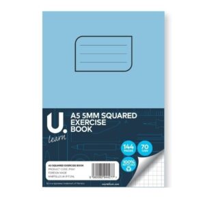 U LEARN A5 5mm Grid Notebook, 70gsm, 72 Pages