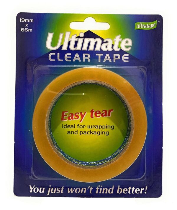 Ultratape Clear Easy-Tear Tape 19mm x 66m