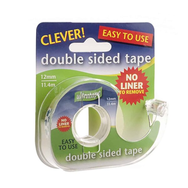 Ultratape Small Rolls Double-Sided Tape with Dispenser, 12mm x 11.4m