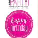 UNIQU 18" Pink Happy Birthday Round Foil Balloon