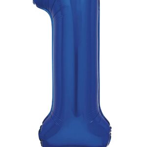 Unique Party Large 76 cm Blue Foil Number 1 Balloon