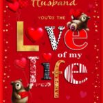 Valentine's Day Card for Husband - Bear Holding Balloons
