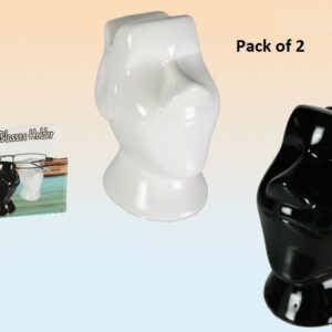 VARIETY OF BLACK OR WHITE CERAMIC GLASS HOLDER FOR ISLAND DISPLAY