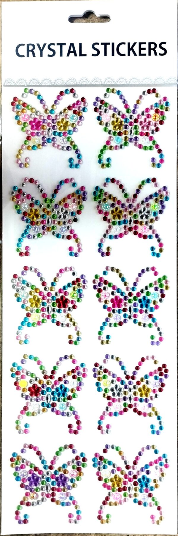 VARIETY PACK OF BUTTERFLY CRYSTAL ART STICKERS