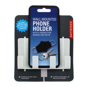 Wall Mounted Phone Holder with Hooks