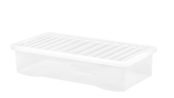 WHAM CRYSTAL 42L Clear Under Bed Storage Box with Lid