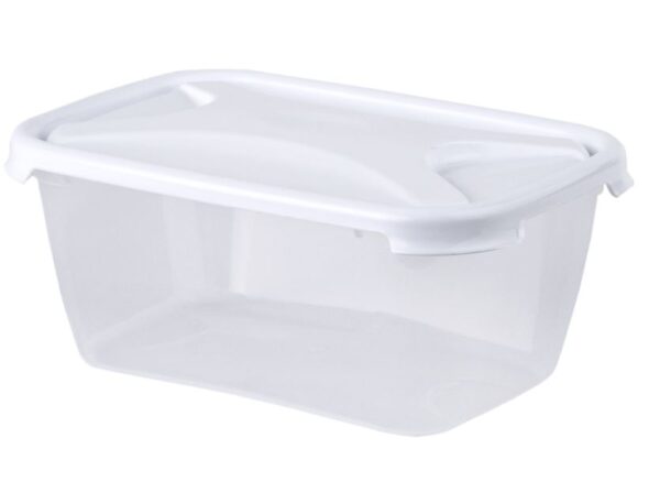 WHAM CUISINE 1.2L Rectangular Food Container with Clear/Ice White Lid