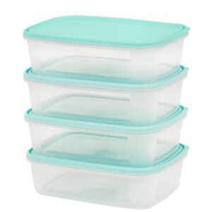 WHAM DAILY SET OF 4 CLEAR/ASSORTED 1 LITER FOOD CONTAINERS