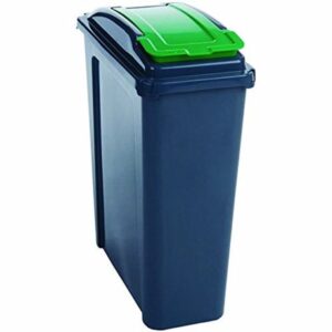 WHAM Recycle It 25L Slimline Bin with Lid in Graphite and Green