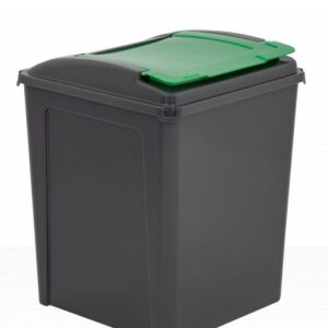 WHAM Recycle It 50L Graphite/Green Bin with Lid