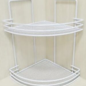 White 2-Tier Corner Shower Caddy Rack