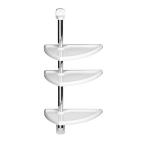 White/Aluminum 3-Tier Shelving Unit