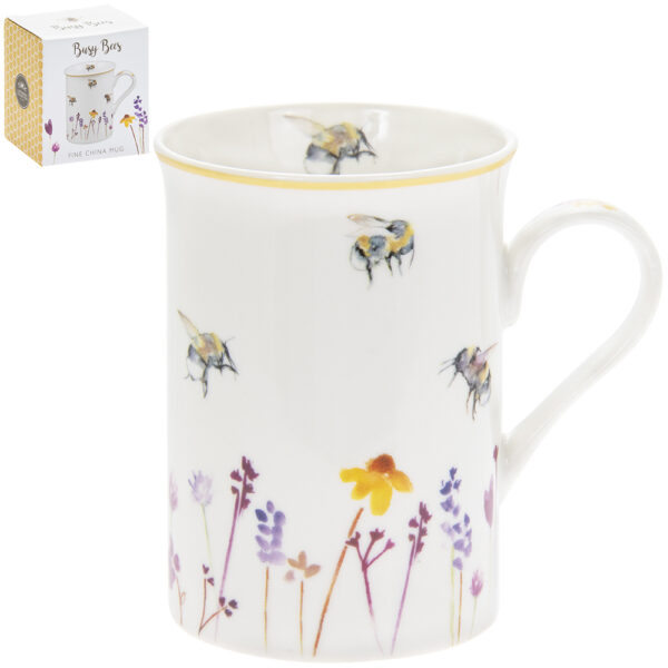 White Coffee Mug by Busy Bees Fine China