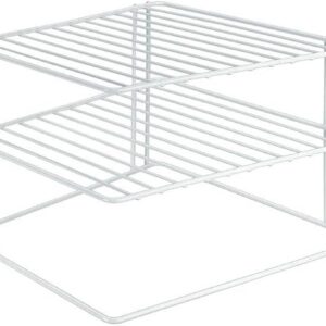 White Corner Plate Rack 25x25x19cm by METALTEX SILOS