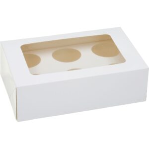 White Cupcake Box with 6 Slots