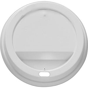 White Domed Sip-Through Lid for 12oz and 16oz Paper Cups, 90mm, Pack of 100