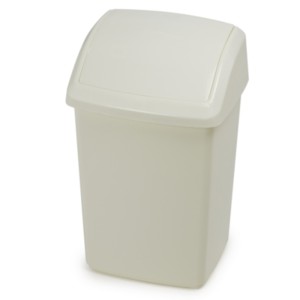 WHITEFURZE 10-LITER CREAM SWING-TOP BIN