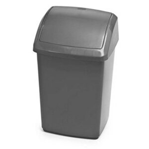 WHITEFURZE 10L SILVER SWING-TOP BIN