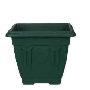 WHITEFURZE 41CM SQUARE VENETIAN PLANTER - FOREST GREEN