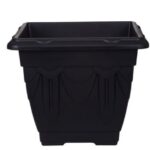 WHITEFURZE BLACK 30CM SQUARE VENETIAN PLANTER