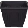 WHITEFURZE BLACK 38CM SQUARE VENETIAN PLANTER