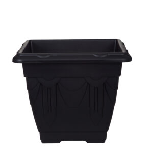 WHITEFURZE BLACK SQUARE VENETIAN PLANTER, 41CM