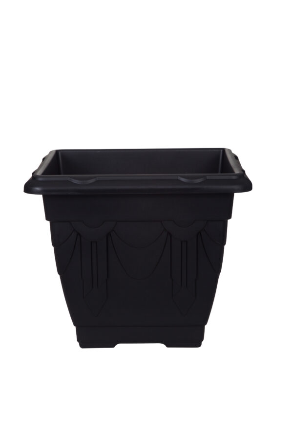 WHITEFURZE BLACK SQUARE VENETIAN PLANTER, 41CM