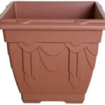 WHITEFURZE TERRACOTTA SQUARE VENETIAN PLANTER, 38CM