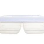 Whitefurze White Twin Food Box, 2.5L Capacity