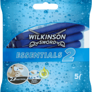 Wilkinson Sword Essentials 2 Men's Disposable Razors, Blue, Pack of 5