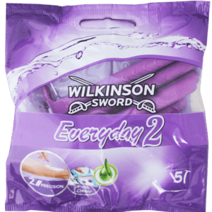 Wilkinson Sword Everyday 2 Disposable Razors for Women - Pack of 5, Violet