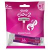 Wilkinson Sword Extra 2 Beauty Disposable Razors for Women, Pack of 5