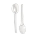 WINDZER High-Quality Reusable Clear Plastic Dessert Spoons, Pack of 100