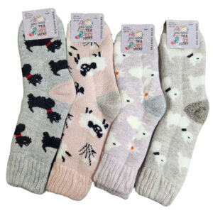 Women's Animal Print Brushed Thermal Socks - 1.9 Tog (1 Pair)