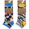 Women's Bamboo Trainer Socks with Animal Print Design (3 Pairs)