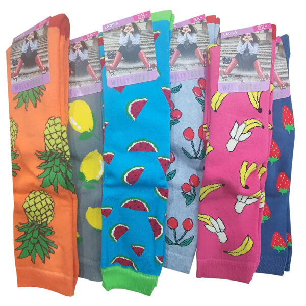 Women's Fruit Design Welly Socks