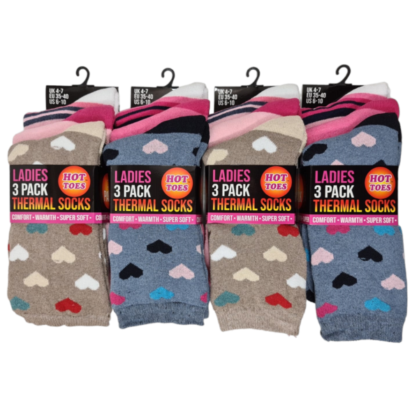 Women's Heart Design Thermal Socks (3-Pack)