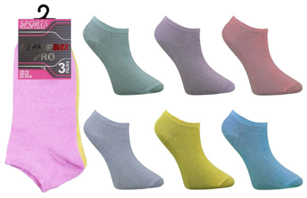 Women's Lightweight Pastel Ankle Socks (3-Pack)