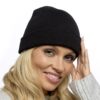 Women's Plain Knit Hat with Fold-Over, Pack of 12