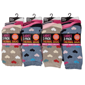 Women's Thermal Socks with Polka Dot Design (Set of 3 Pairs)