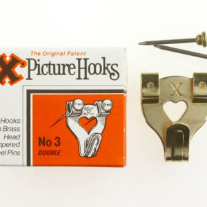 X Large / No.3 BP Picture Hooks with Brass Head Pins - Pack of 3