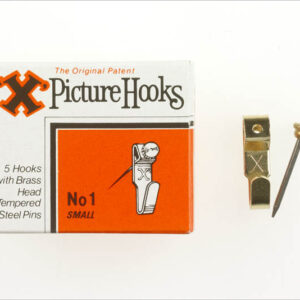 X Small Picture Hooks No.1 & Brass Head Pins, Pack of 5