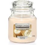 YANKEE CANDLE MEDIUM JAR WITH VANILLA FROSTING SCENT, 340G