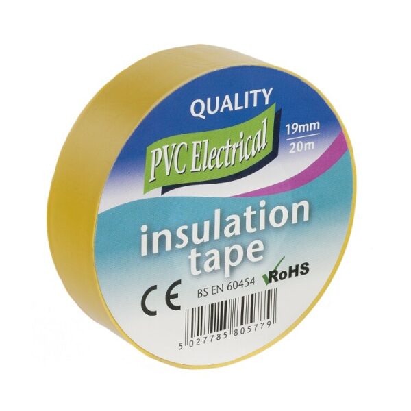 Yellow Electrical Insulation Tape, 19mm x 20m