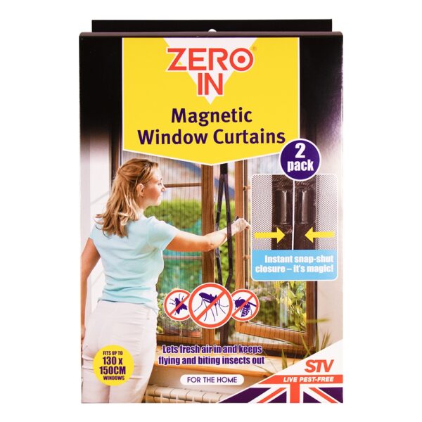 Zero In Magnetic Window Curtain, Fits Up to 130 x 150 cm, Pack of 2