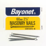 Zinc-Plated Masonry Nails with Bayonet Design, 60mm, Pack of 36