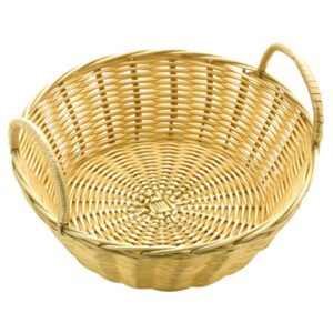 Zodiac Poly Rattan Round Basket with Handle, 20cm x 8 inches