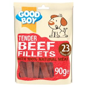 Good Boy Tender Beef Fillets 90g Counter Display Unit