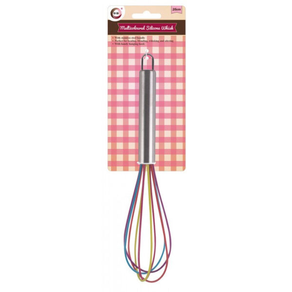 Multicoloured Silicone Whisk, 25cm