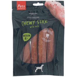 Pets Unlimited Duck Chewy Sticks for Medium Dogs - 4 Pack